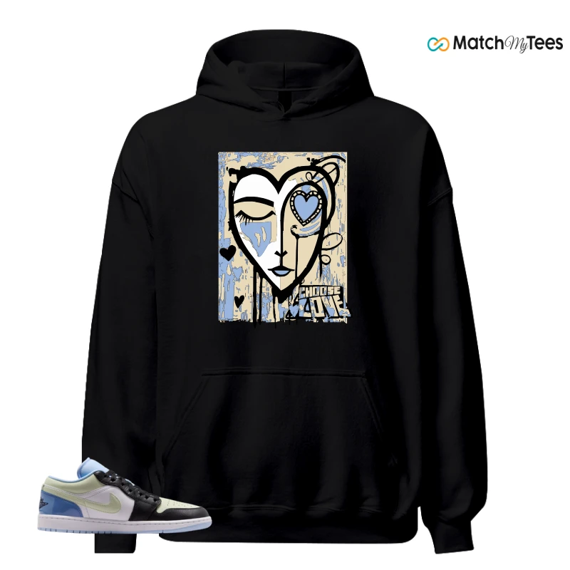 NIKE AIR JORDAN 1 LOW MISMATCHED PATENT SNEAKER Matching Tees hoodie