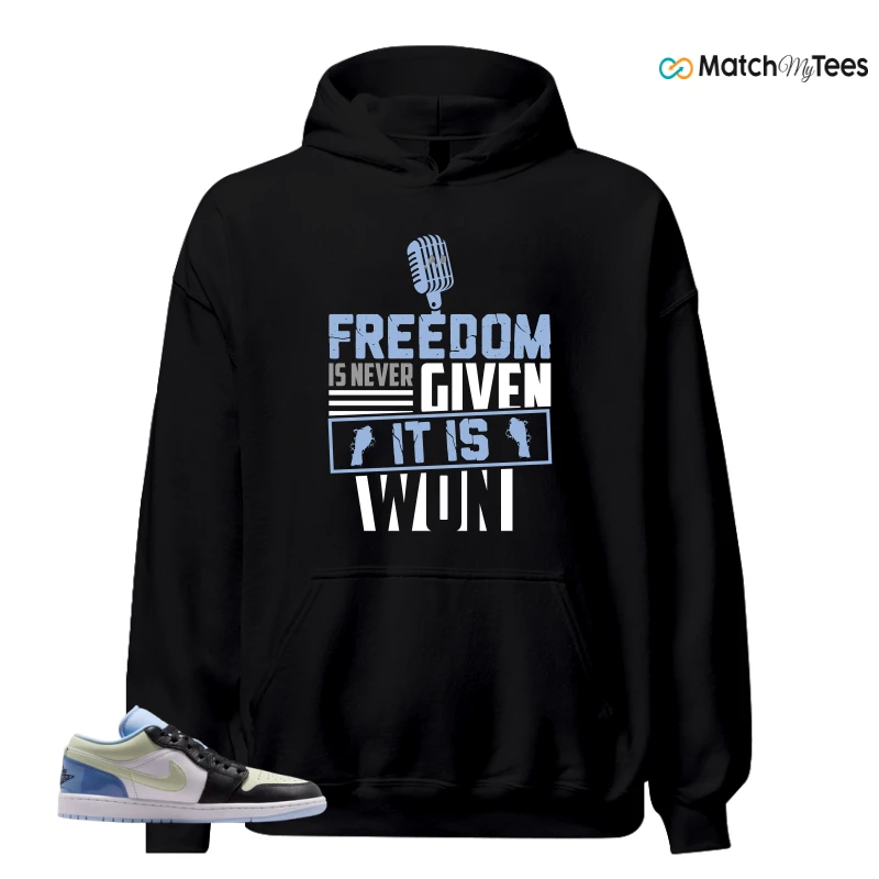 NIKE AIR JORDAN 1 LOW MISMATCHED PATENT SNEAKER Matching Tees hoodie