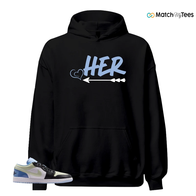 NIKE AIR JORDAN 1 LOW MISMATCHED PATENT SNEAKER Matching Tees hoodie