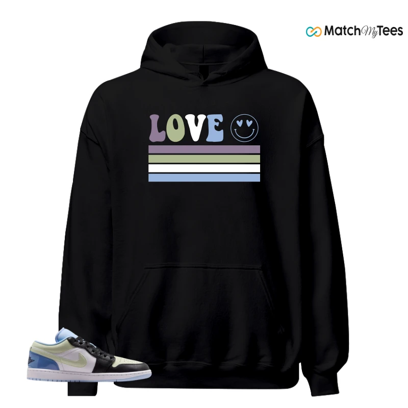 NIKE AIR JORDAN 1 LOW MISMATCHED PATENT SNEAKER Matching Tees hoodie