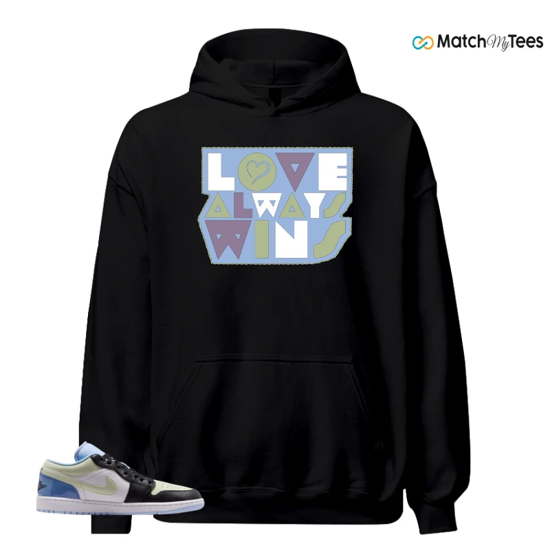 NIKE AIR JORDAN 1 LOW MISMATCHED PATENT SNEAKER Matching Tees hoodie
