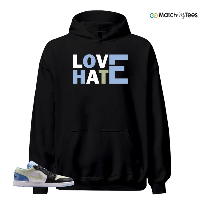 NIKE AIR JORDAN 1 LOW MISMATCHED PATENT SNEAKER Matching Tees hoodie