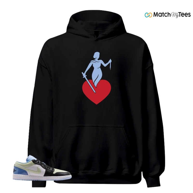 NIKE AIR JORDAN 1 LOW MISMATCHED PATENT SNEAKER Matching Tees hoodie
