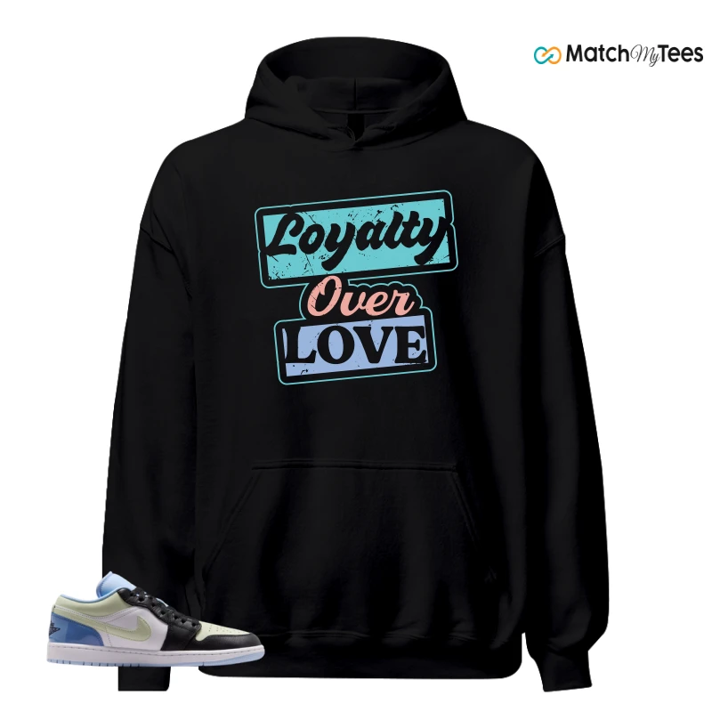 NIKE AIR JORDAN 1 LOW MISMATCHED PATENT SNEAKER Matching Tees hoodie