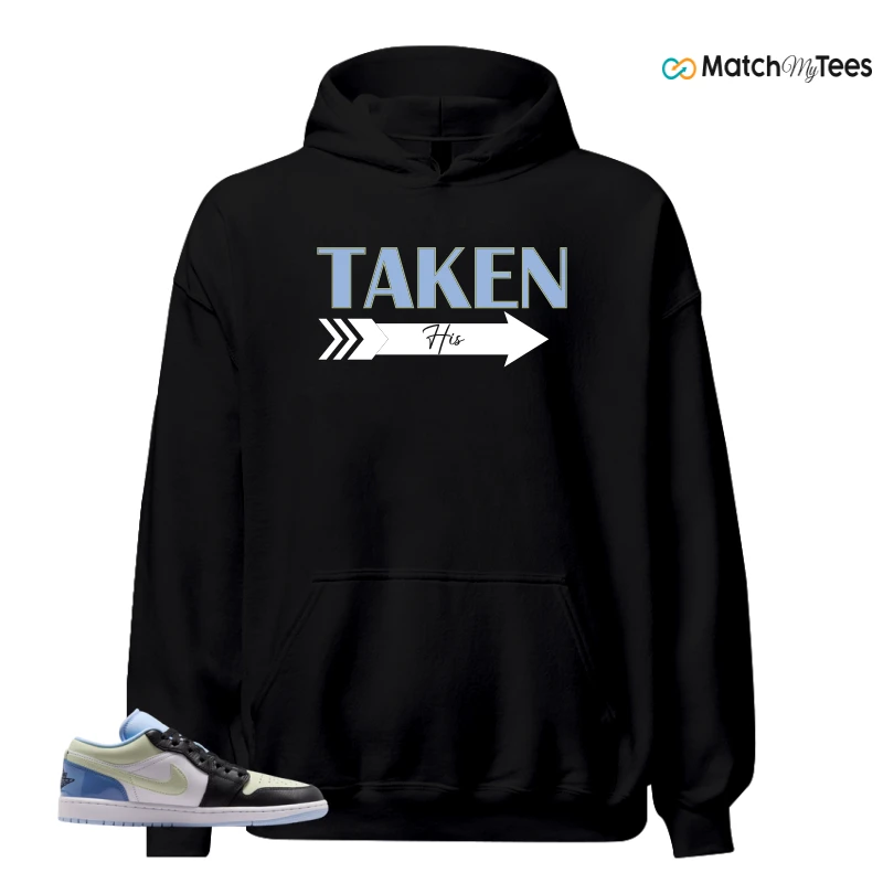 NIKE AIR JORDAN 1 LOW MISMATCHED PATENT SNEAKER Matching Tees hoodie