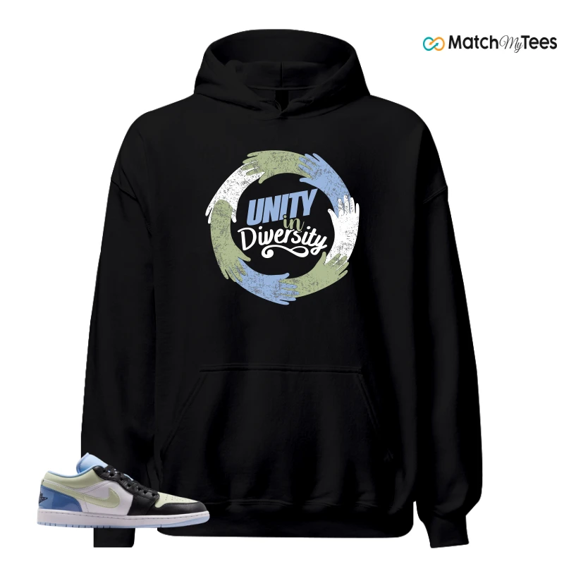 NIKE AIR JORDAN 1 LOW MISMATCHED PATENT SNEAKER Matching Tees hoodie