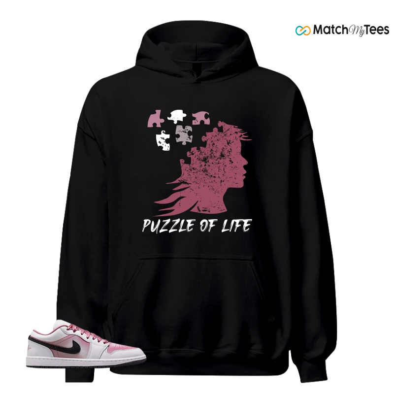 NIKE AIR JORDAN 1 LOW SE WHITE DESERT BERRY SNEAKER/WHITE/BLACK/DESERT BERRY matching Hoodie