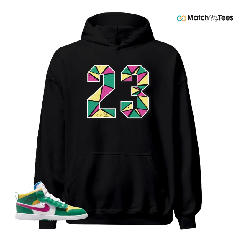 NIKE AIR JORDAN 1 MID ALT MALACHITE WHITE UNIVERSITY GOLD ACTIVE PINK (PS) SNEAKER Matching Tees hoodie