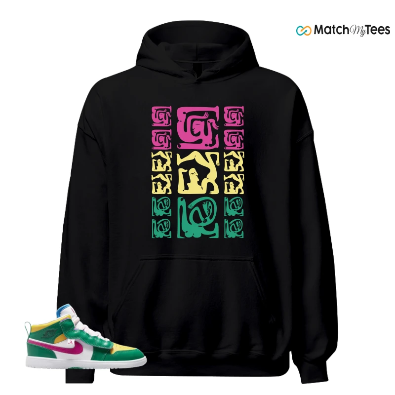 NIKE AIR JORDAN 1 MID ALT MALACHITE WHITE UNIVERSITY GOLD ACTIVE PINK (PS) SNEAKER Matching Tees hoodie