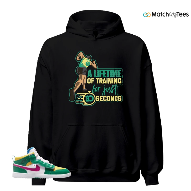 NIKE AIR JORDAN 1 MID ALT MALACHITE WHITE UNIVERSITY GOLD ACTIVE PINK (PS) SNEAKER Matching Tees hoodie