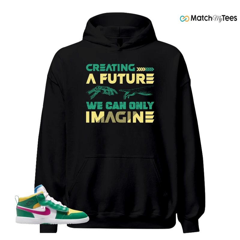 NIKE AIR JORDAN 1 MID ALT MALACHITE WHITE UNIVERSITY GOLD ACTIVE PINK (PS) SNEAKER Matching Tees hoodie