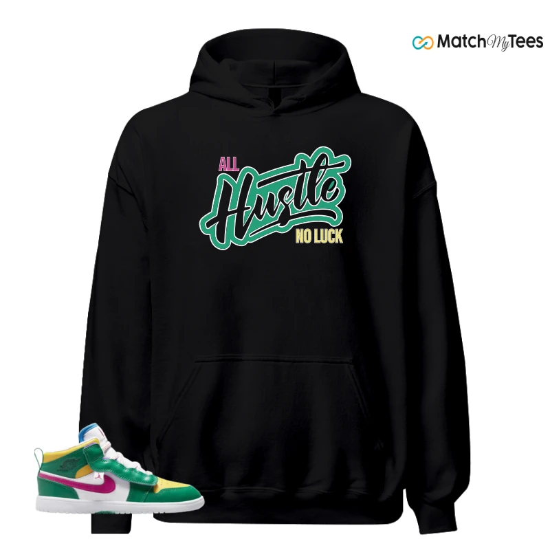 NIKE AIR JORDAN 1 MID ALT MALACHITE WHITE UNIVERSITY GOLD ACTIVE PINK (PS) SNEAKER Matching Tees hoodie