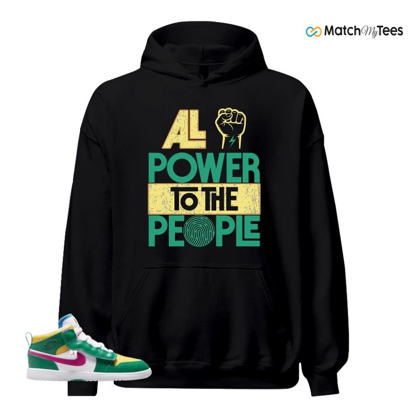 NIKE AIR JORDAN 1 MID ALT MALACHITE WHITE UNIVERSITY GOLD ACTIVE PINK (PS) SNEAKER Matching Tees hoodie