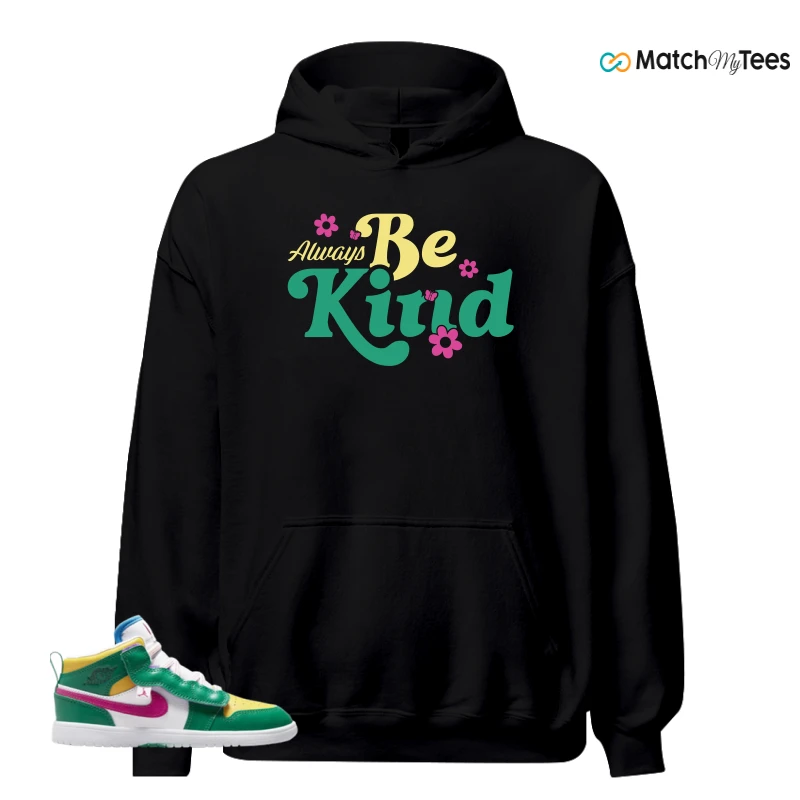 NIKE AIR JORDAN 1 MID ALT MALACHITE WHITE UNIVERSITY GOLD ACTIVE PINK (PS) SNEAKER Matching Tees hoodie