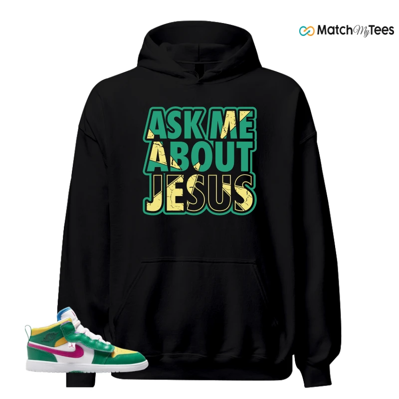 NIKE AIR JORDAN 1 MID ALT MALACHITE WHITE UNIVERSITY GOLD ACTIVE PINK (PS) SNEAKER Matching Tees hoodie