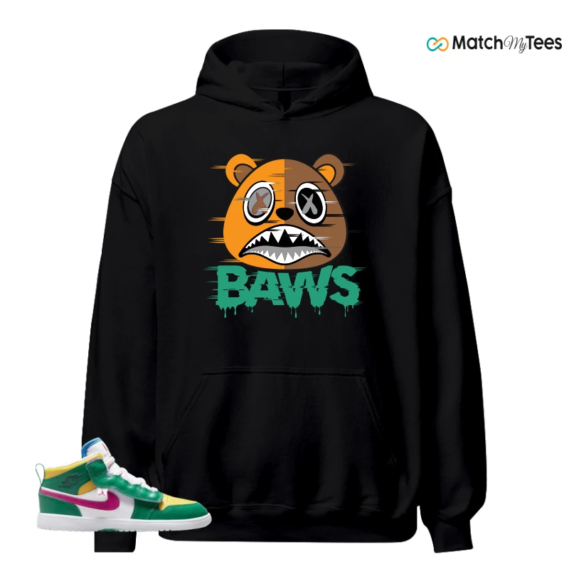 NIKE AIR JORDAN 1 MID ALT MALACHITE WHITE UNIVERSITY GOLD ACTIVE PINK (PS) SNEAKER Matching Tees hoodie