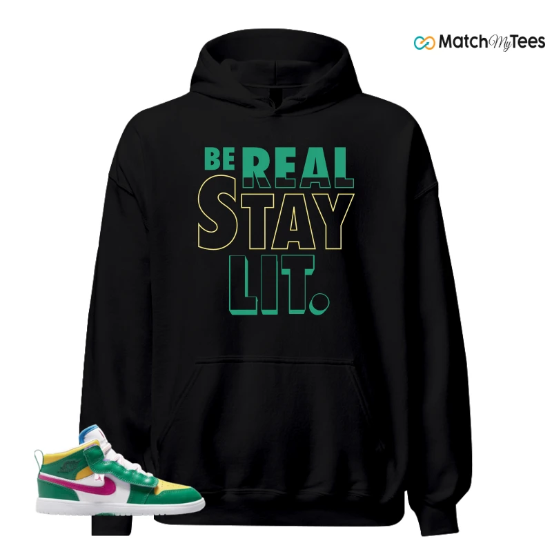 NIKE AIR JORDAN 1 MID ALT MALACHITE WHITE UNIVERSITY GOLD ACTIVE PINK (PS) SNEAKER Matching Tees hoodie