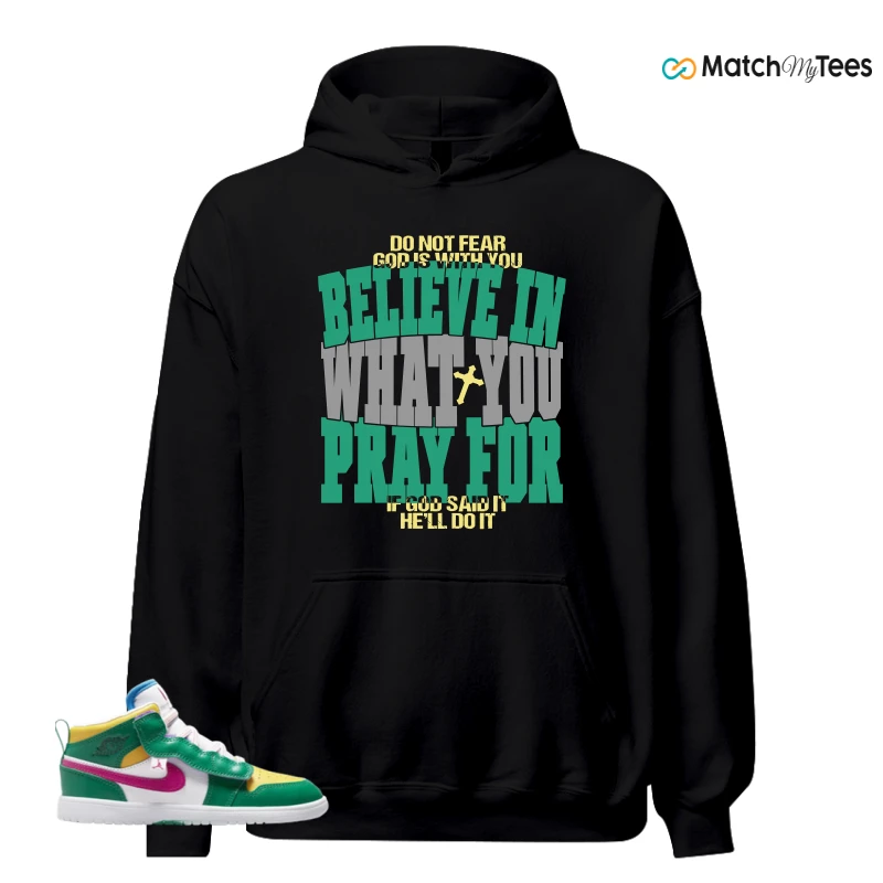 NIKE AIR JORDAN 1 MID ALT MALACHITE WHITE UNIVERSITY GOLD ACTIVE PINK (PS) SNEAKER Matching Tees hoodie