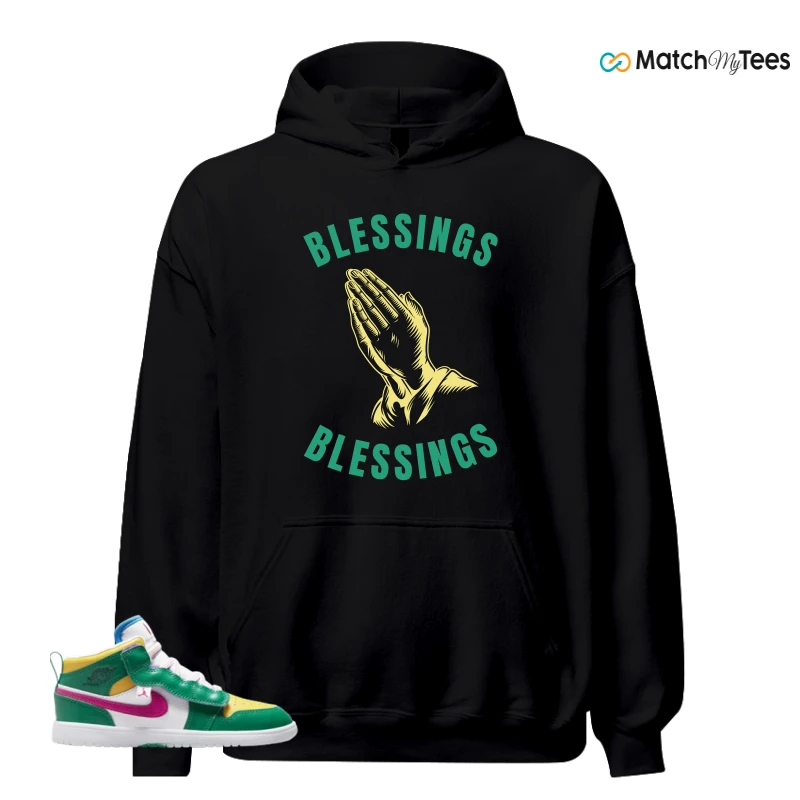 NIKE AIR JORDAN 1 MID ALT MALACHITE WHITE UNIVERSITY GOLD ACTIVE PINK (PS) SNEAKER Matching Tees hoodie