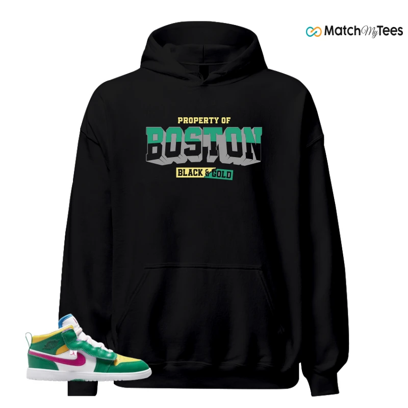 NIKE AIR JORDAN 1 MID ALT MALACHITE WHITE UNIVERSITY GOLD ACTIVE PINK (PS) SNEAKER Matching Tees hoodie