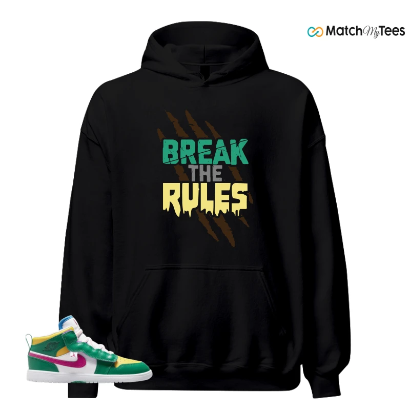 NIKE AIR JORDAN 1 MID ALT MALACHITE WHITE UNIVERSITY GOLD ACTIVE PINK (PS) SNEAKER Matching Tees hoodie
