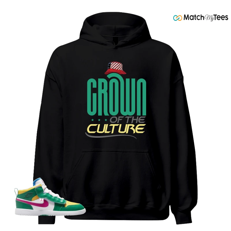 NIKE AIR JORDAN 1 MID ALT MALACHITE WHITE UNIVERSITY GOLD ACTIVE PINK (PS) SNEAKER Matching Tees hoodie