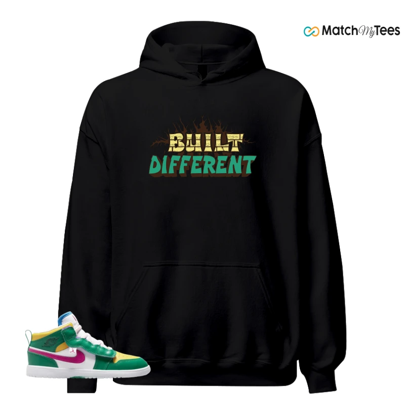 NIKE AIR JORDAN 1 MID ALT MALACHITE WHITE UNIVERSITY GOLD ACTIVE PINK (PS) SNEAKER Matching Tees hoodie