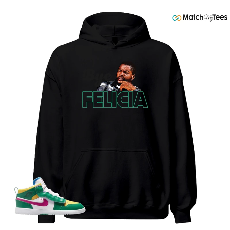 NIKE AIR JORDAN 1 MID ALT MALACHITE WHITE UNIVERSITY GOLD ACTIVE PINK (PS) SNEAKER Matching Tees hoodie