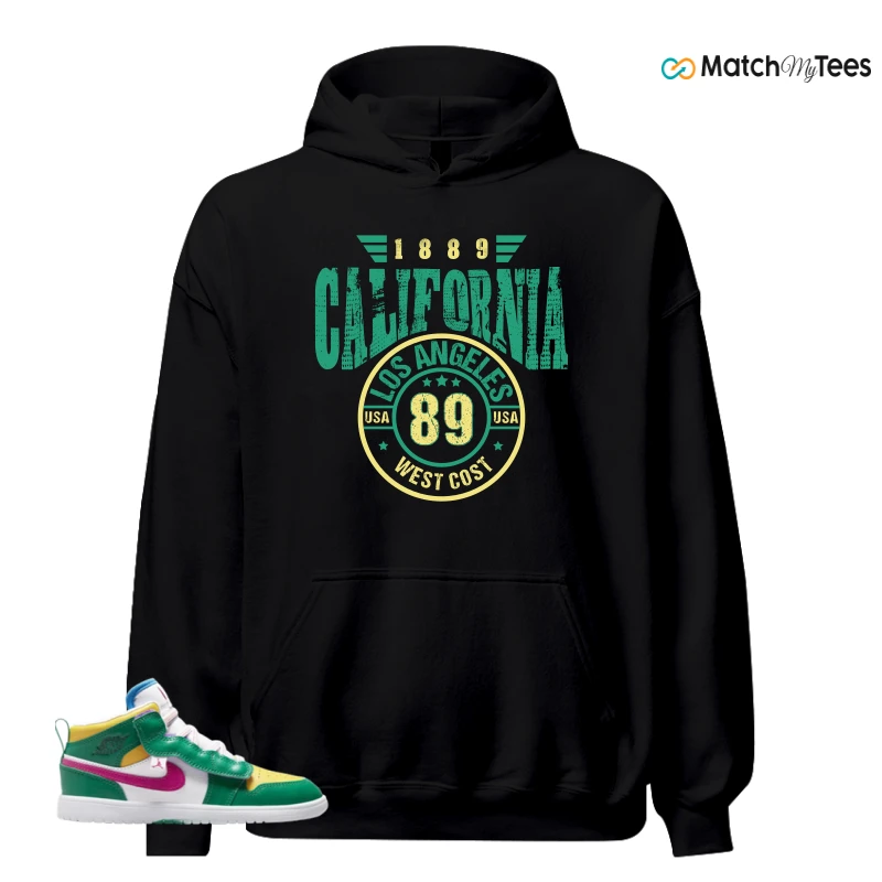 NIKE AIR JORDAN 1 MID ALT MALACHITE WHITE UNIVERSITY GOLD ACTIVE PINK (PS) SNEAKER Matching Tees hoodie