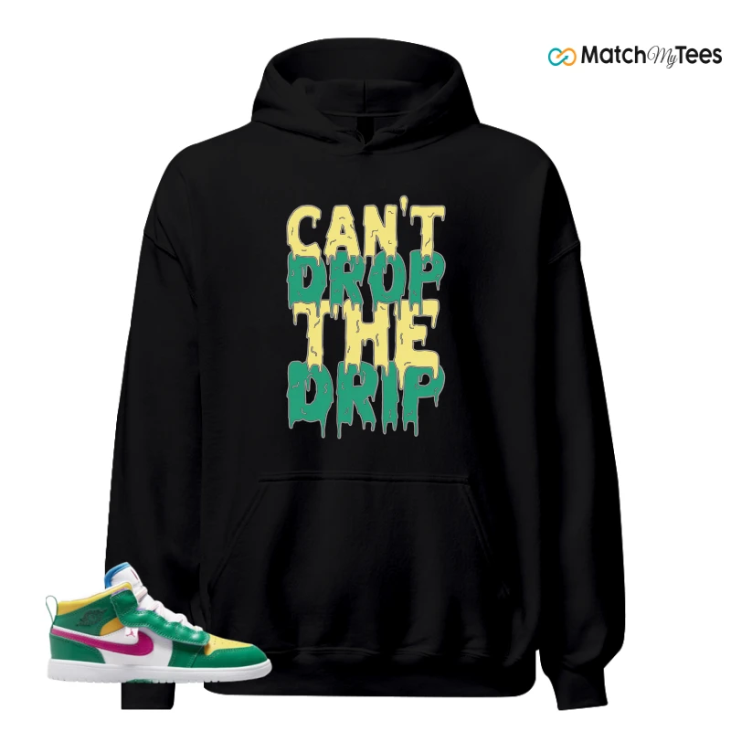 NIKE AIR JORDAN 1 MID ALT MALACHITE WHITE UNIVERSITY GOLD ACTIVE PINK (PS) SNEAKER Matching Tees hoodie