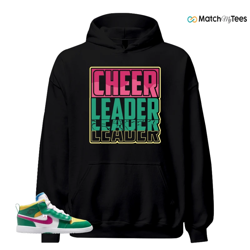 NIKE AIR JORDAN 1 MID ALT MALACHITE WHITE UNIVERSITY GOLD ACTIVE PINK (PS) SNEAKER Matching Tees hoodie