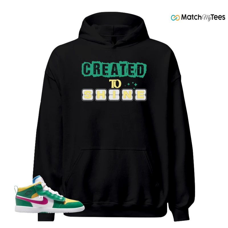 NIKE AIR JORDAN 1 MID ALT MALACHITE WHITE UNIVERSITY GOLD ACTIVE PINK (PS) SNEAKER Matching Tees hoodie