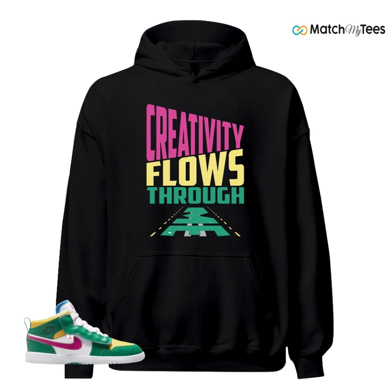 NIKE AIR JORDAN 1 MID ALT MALACHITE WHITE UNIVERSITY GOLD ACTIVE PINK (PS) SNEAKER Matching Tees hoodie