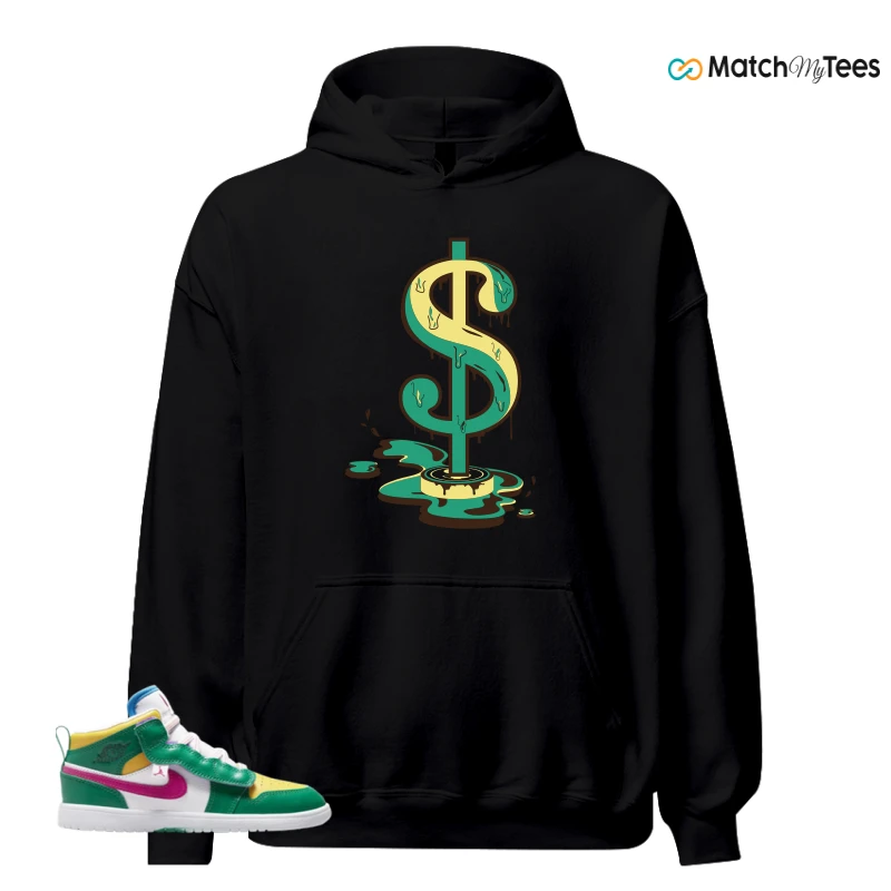 NIKE AIR JORDAN 1 MID ALT MALACHITE WHITE UNIVERSITY GOLD ACTIVE PINK (PS) SNEAKER Matching Tees hoodie