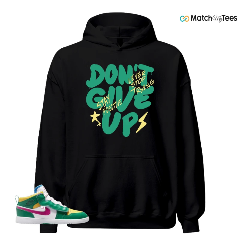 NIKE AIR JORDAN 1 MID ALT MALACHITE WHITE UNIVERSITY GOLD ACTIVE PINK (PS) SNEAKER Matching Tees hoodie
