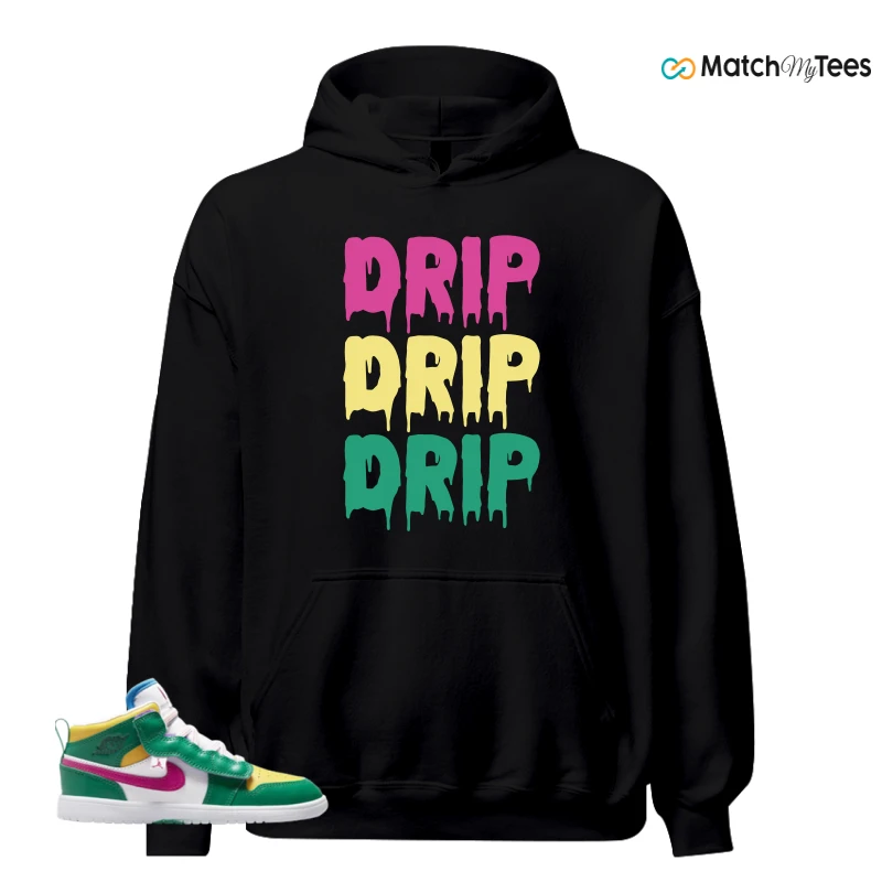NIKE AIR JORDAN 1 MID ALT MALACHITE WHITE UNIVERSITY GOLD ACTIVE PINK (PS) SNEAKER Matching Tees hoodie