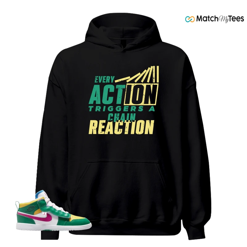 NIKE AIR JORDAN 1 MID ALT MALACHITE WHITE UNIVERSITY GOLD ACTIVE PINK (PS) SNEAKER Matching Tees hoodie