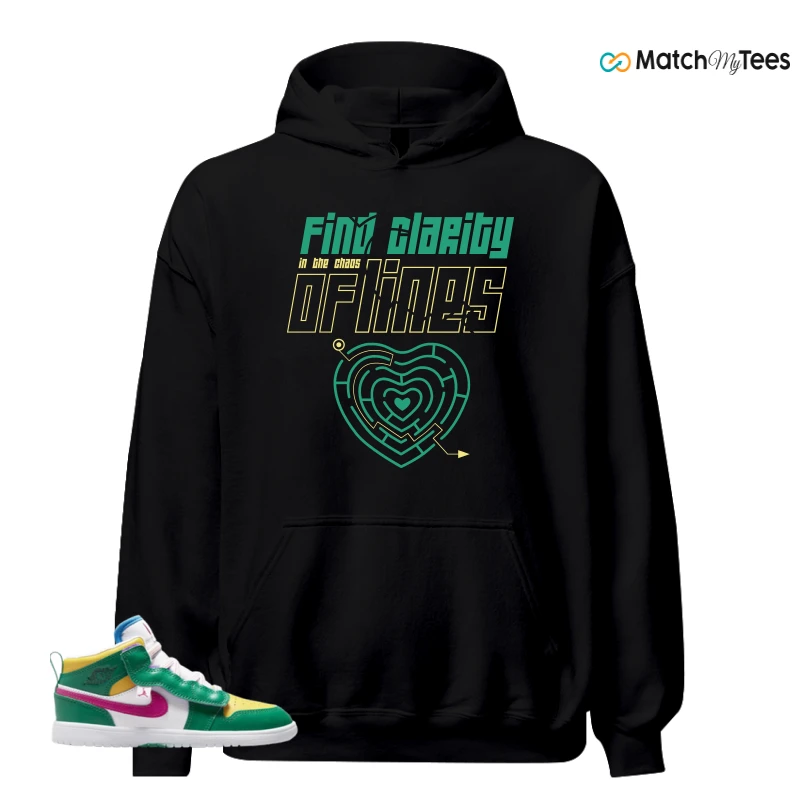 NIKE AIR JORDAN 1 MID ALT MALACHITE WHITE UNIVERSITY GOLD ACTIVE PINK (PS) SNEAKER Matching Tees hoodie