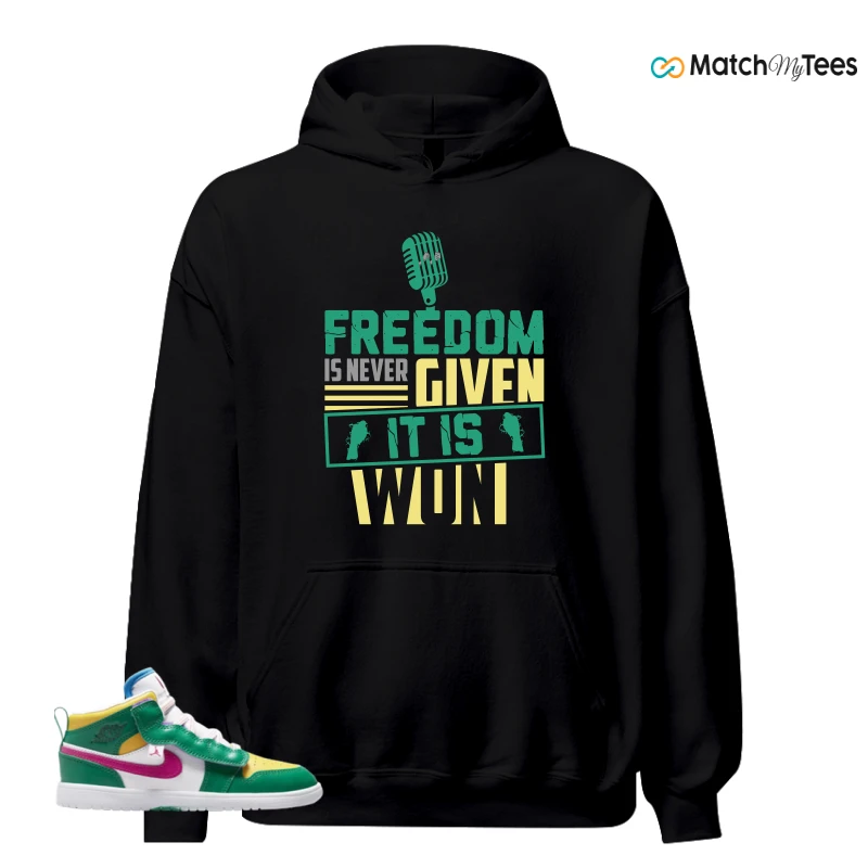 NIKE AIR JORDAN 1 MID ALT MALACHITE WHITE UNIVERSITY GOLD ACTIVE PINK (PS) SNEAKER Matching Tees hoodie