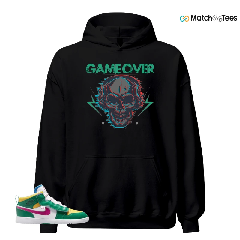NIKE AIR JORDAN 1 MID ALT MALACHITE WHITE UNIVERSITY GOLD ACTIVE PINK (PS) SNEAKER Matching Tees hoodie