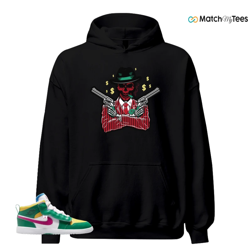NIKE AIR JORDAN 1 MID ALT MALACHITE WHITE UNIVERSITY GOLD ACTIVE PINK (PS) SNEAKER Matching Tees hoodie