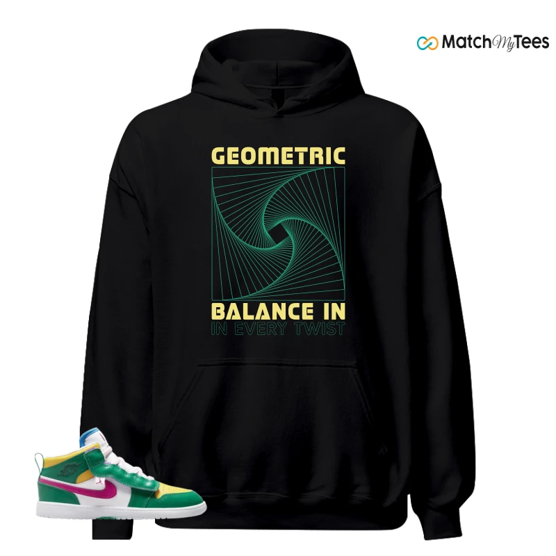 NIKE AIR JORDAN 1 MID ALT MALACHITE WHITE UNIVERSITY GOLD ACTIVE PINK (PS) SNEAKER Matching Tees hoodie