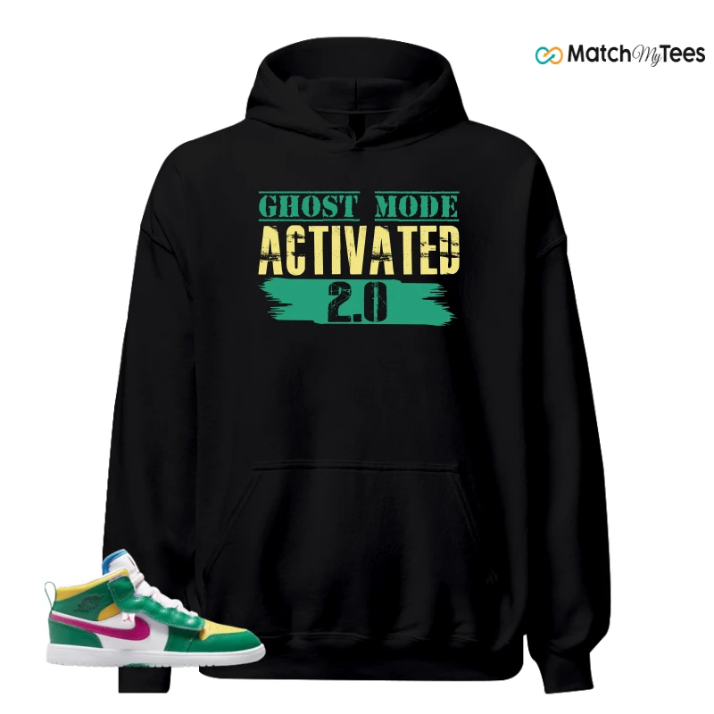 NIKE AIR JORDAN 1 MID ALT MALACHITE WHITE UNIVERSITY GOLD ACTIVE PINK (PS) SNEAKER Matching Tees hoodie