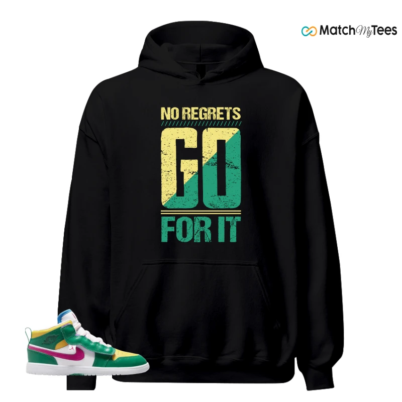 NIKE AIR JORDAN 1 MID ALT MALACHITE WHITE UNIVERSITY GOLD ACTIVE PINK (PS) SNEAKER Matching Tees hoodie