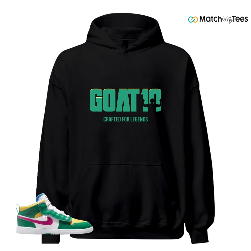 NIKE AIR JORDAN 1 MID ALT MALACHITE WHITE UNIVERSITY GOLD ACTIVE PINK (PS) SNEAKER Matching Tees hoodie