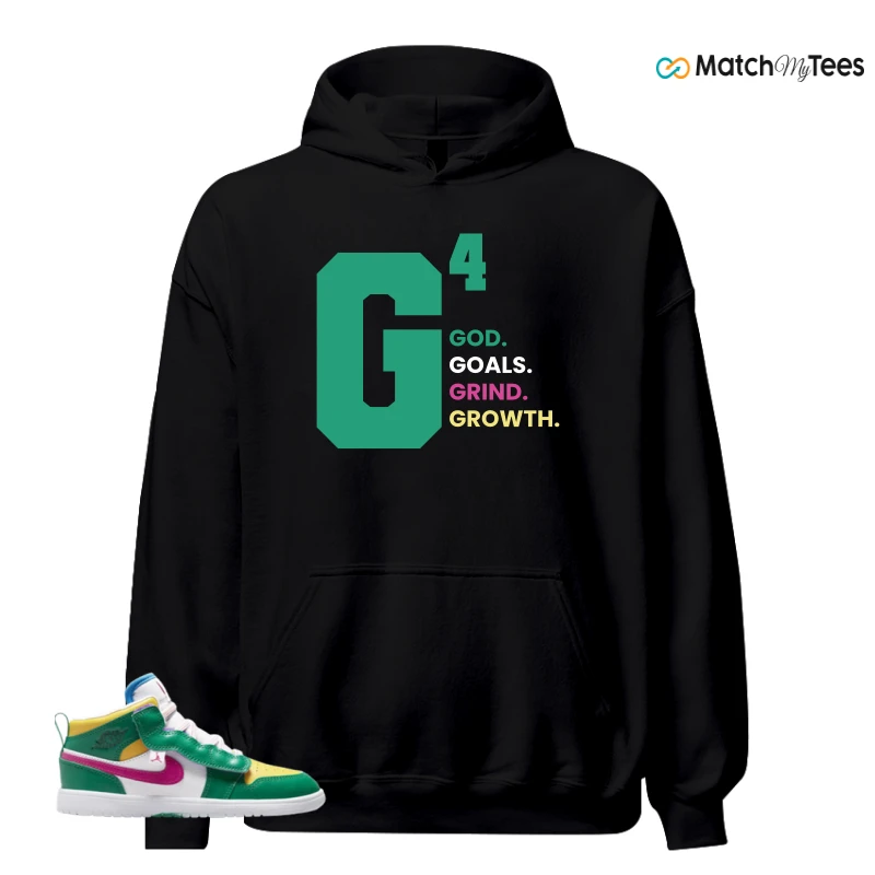NIKE AIR JORDAN 1 MID ALT MALACHITE WHITE UNIVERSITY GOLD ACTIVE PINK (PS) SNEAKER Matching Tees hoodie