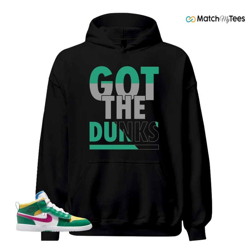 NIKE AIR JORDAN 1 MID ALT MALACHITE WHITE UNIVERSITY GOLD ACTIVE PINK (PS) SNEAKER Matching Tees hoodie