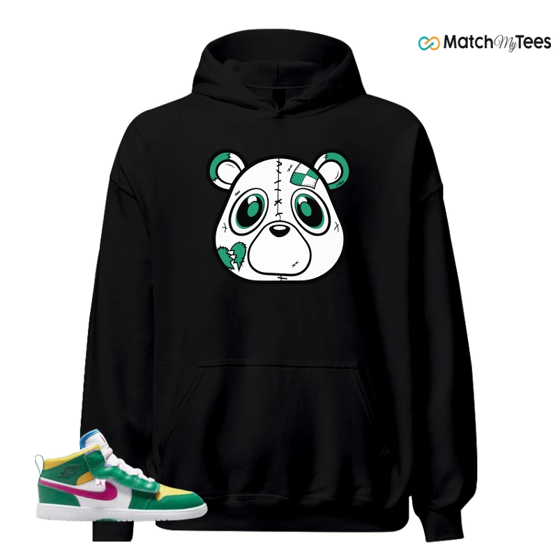 NIKE AIR JORDAN 1 MID ALT MALACHITE WHITE UNIVERSITY GOLD ACTIVE PINK (PS) SNEAKER Matching Tees hoodie