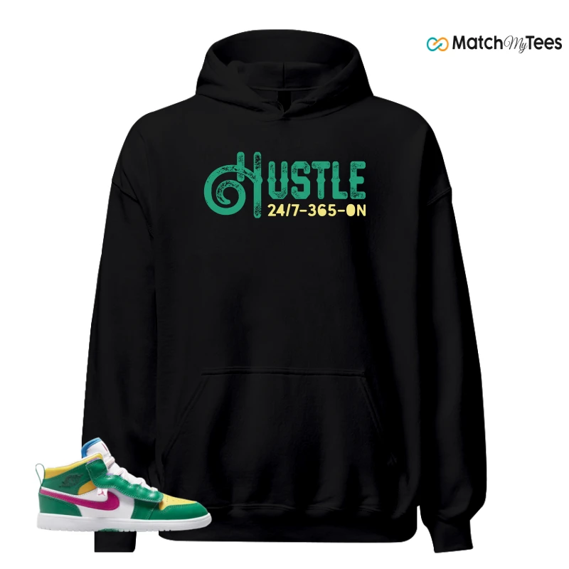 NIKE AIR JORDAN 1 MID ALT MALACHITE WHITE UNIVERSITY GOLD ACTIVE PINK (PS) SNEAKER Matching Tees hoodie