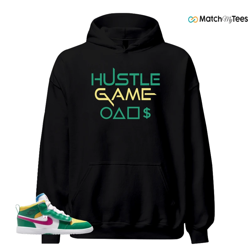 NIKE AIR JORDAN 1 MID ALT MALACHITE WHITE UNIVERSITY GOLD ACTIVE PINK (PS) SNEAKER Matching Tees hoodie